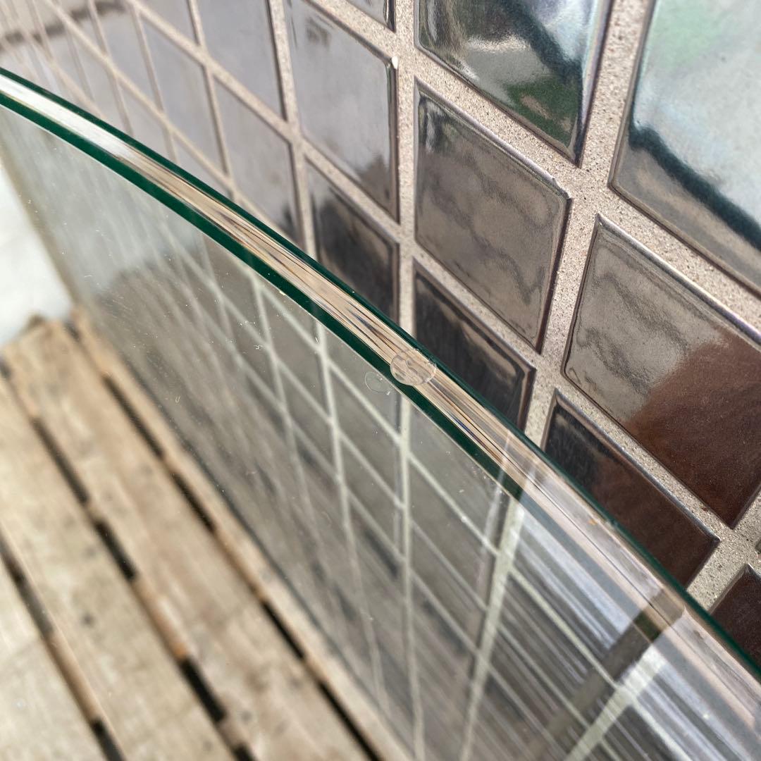 ラタン ヴィンテージダテーブル インテリア ガラス天板 店舗什器