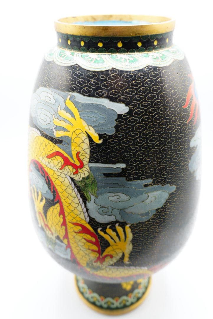 中国古玩 七宝龍鳳瓶　天皇皇后即位十周年記念