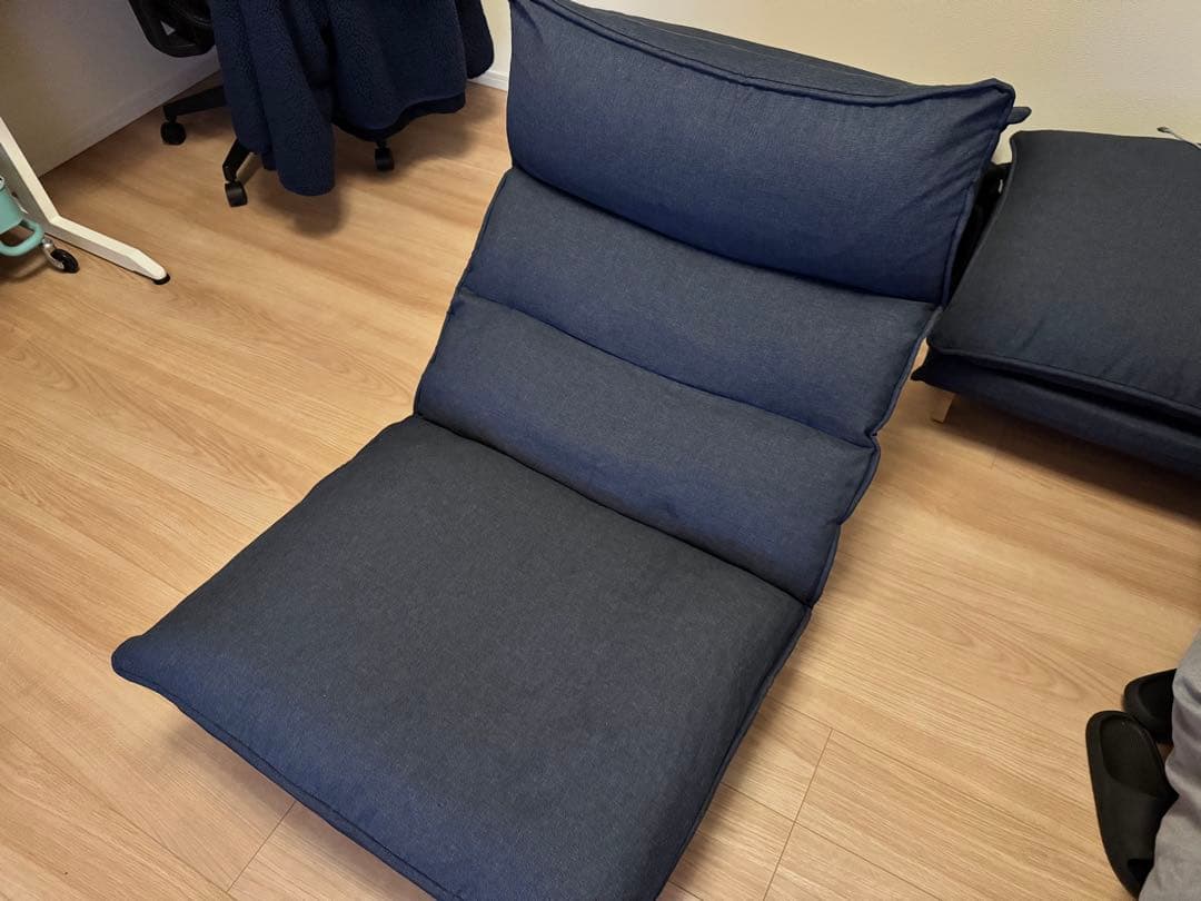 ソファー 一人掛け ソファ ローソファー　インディゴブルー