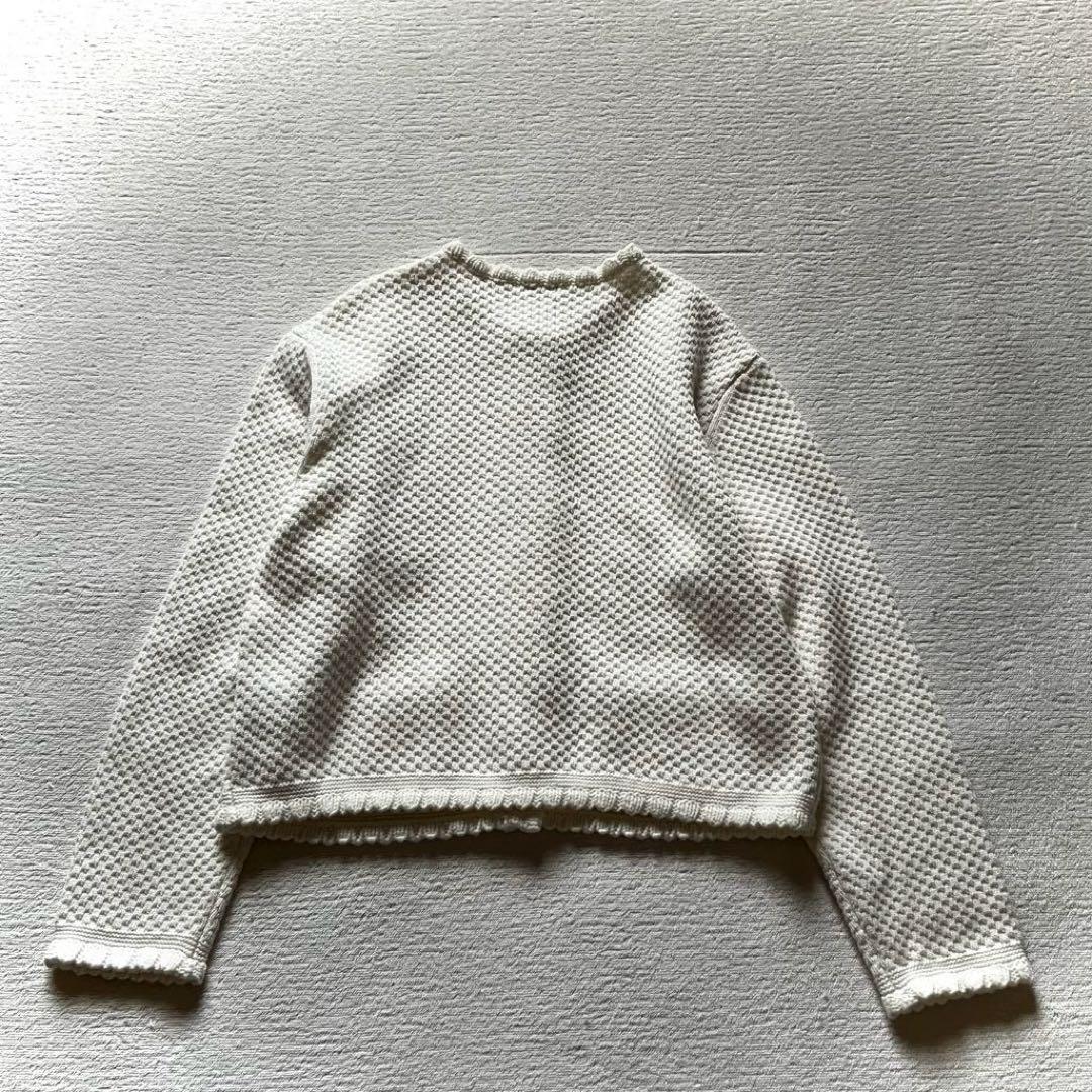極美品 イエナ IENA 金ボタン ジャケット ニット カーディガン 白 シロ
