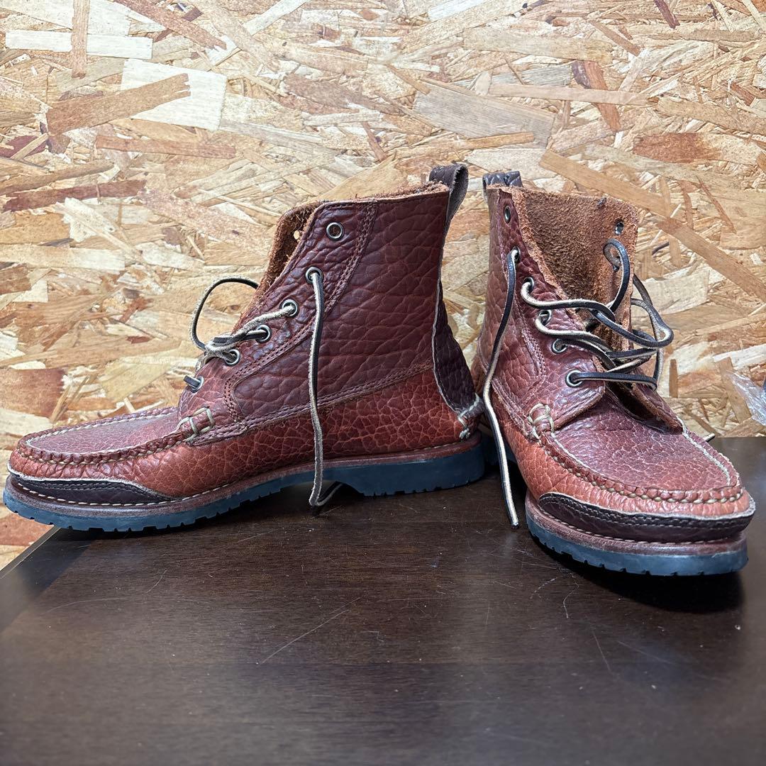 ブルックスブラザーズ&ランコート　wネーム　モカブーツ　ビブラム仕様size7