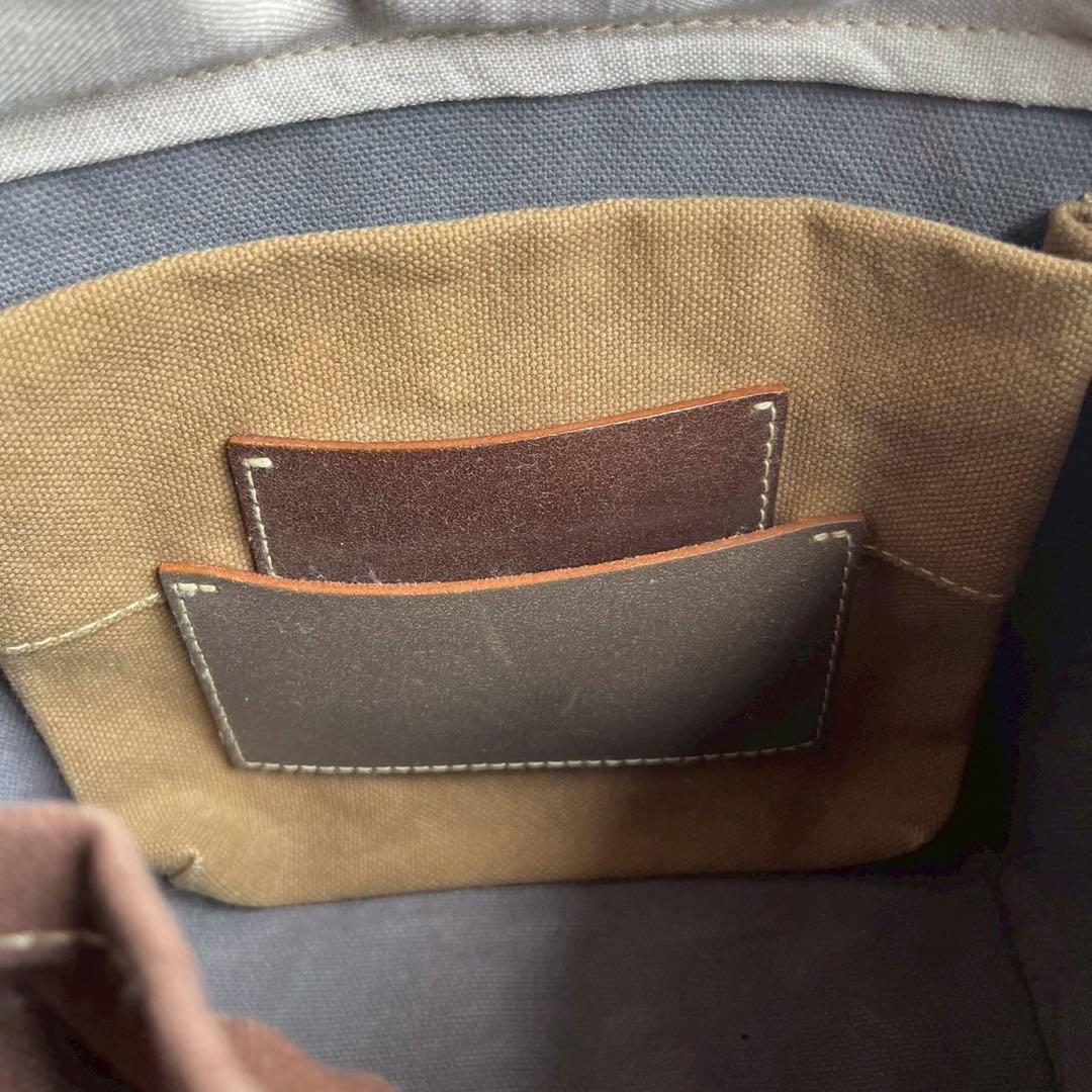 【美品】ebagos エバゴス カゴバッグ 本革×紅藤 被せ付