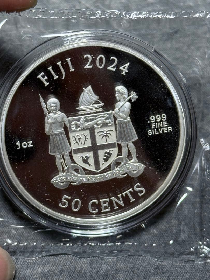 超最新作 2024年 フィジー モナリザ 星月夜 カラー版 1オンス銀貨 純銀