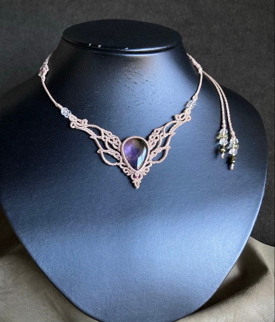 アメトリン　マクラメネックレス