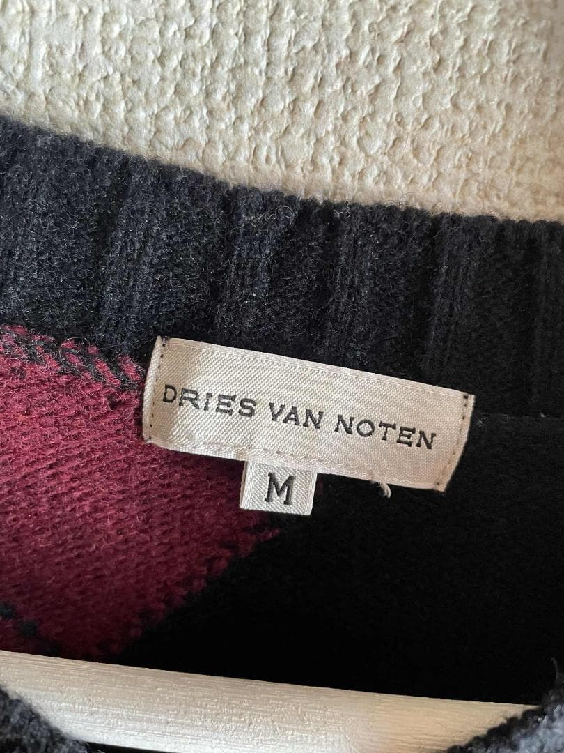 DRIES VAN NOTEN ライカ期 アーガイル柄 Vネックセーター