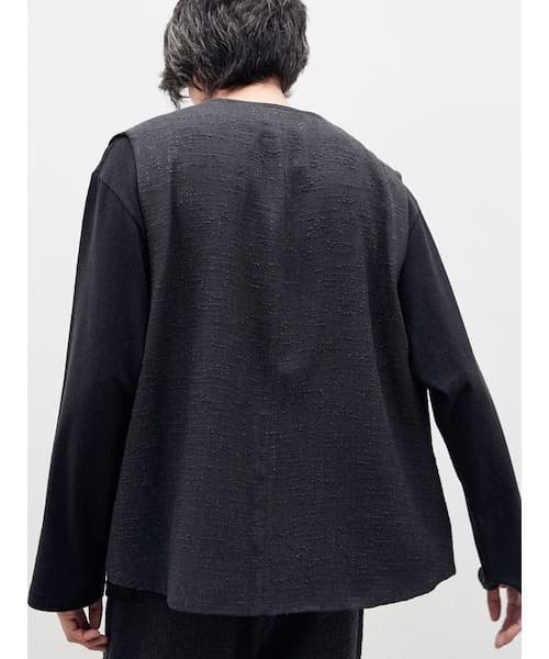 トップス LIDNM LIGHT TWEED ZIP VEST