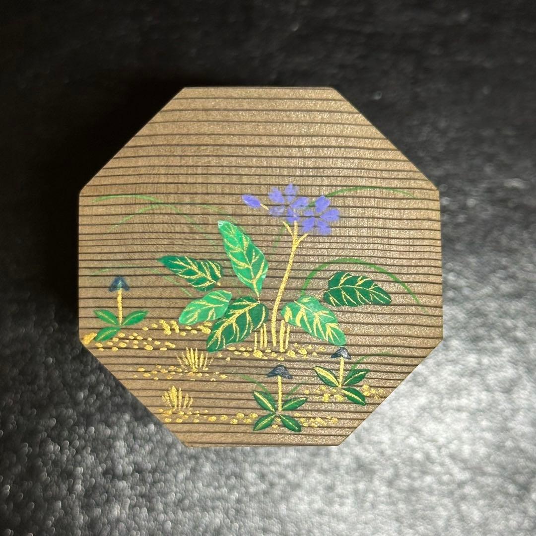 ★茶道具！春野絵 神代杉 八角茶器『中谷 秀斉』作！共箱！★