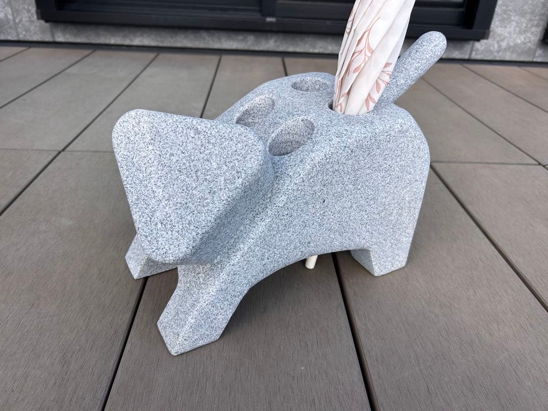 猫　傘立て　置物　石　石像