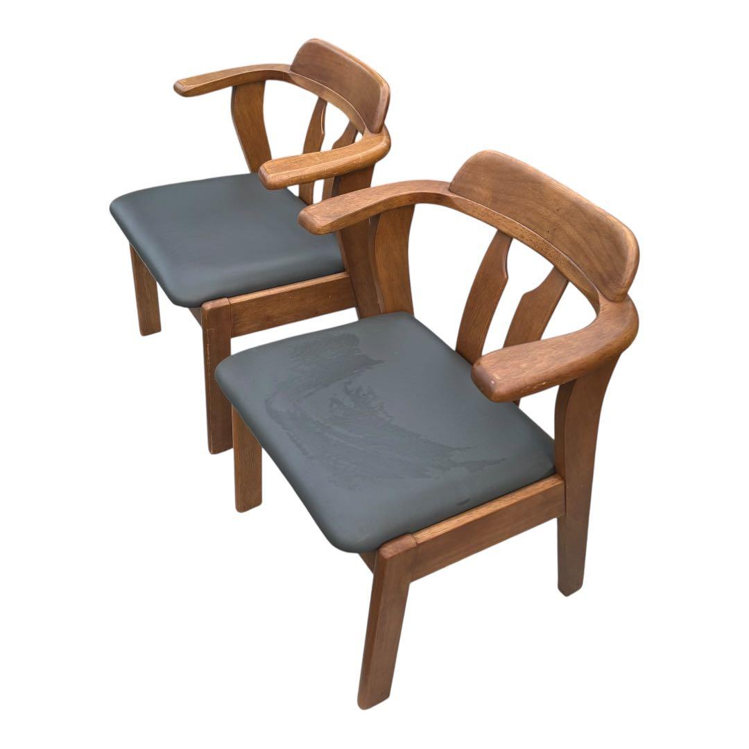 ダイニングチェア　アームレスト　アンティーク　レトロ　昭和