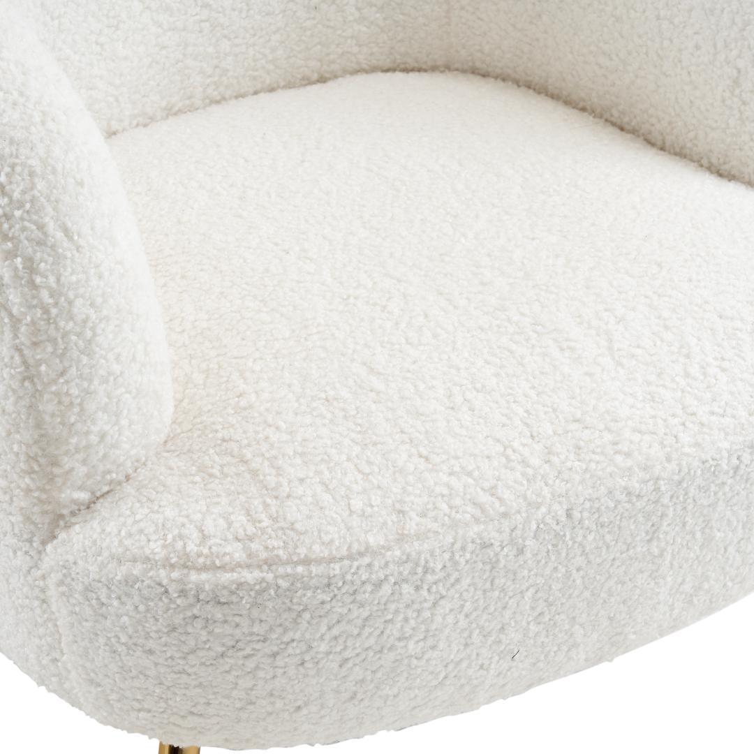 【ホワイト】ソファ チェア 一人掛けソファ リビングチェア ふんわり 柔らかい