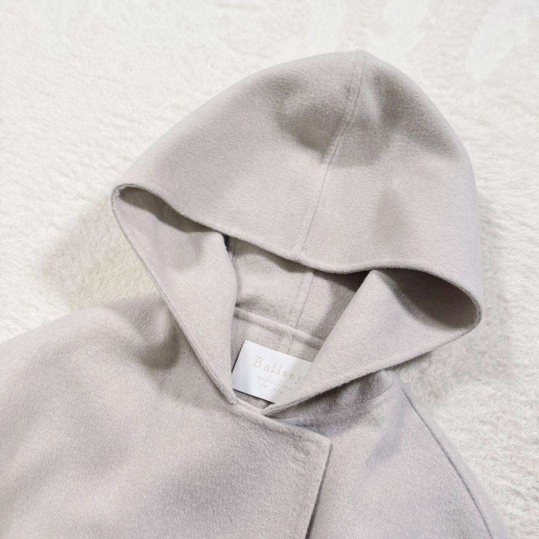 【美品】ボールジィ　プレミアムウールリバー フーデッドショートコート　薄ベージュ