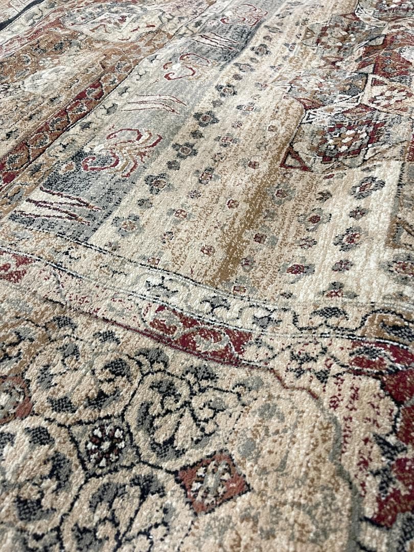 【定価88000円美品】高密度ウィルトン織り高級ペルシャ柄絨毯肉厚ヴィンテージ風