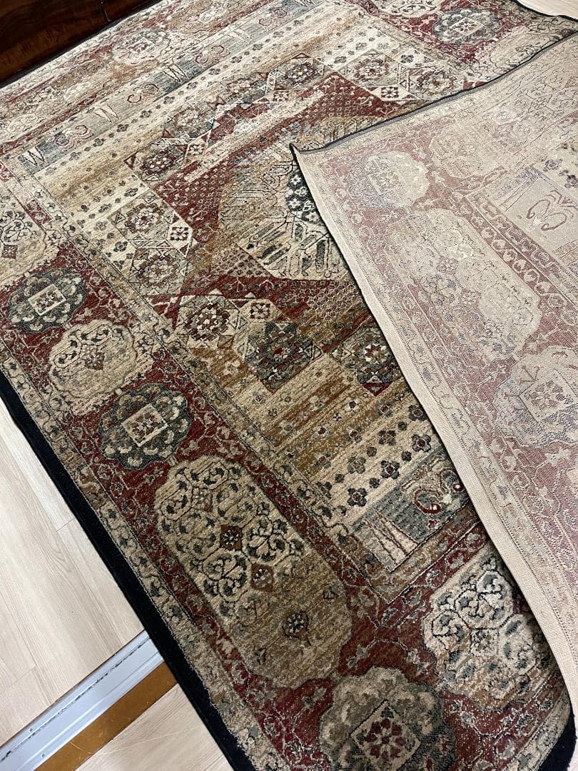 【定価88000円美品】高密度ウィルトン織り高級ペルシャ柄絨毯肉厚ヴィンテージ風