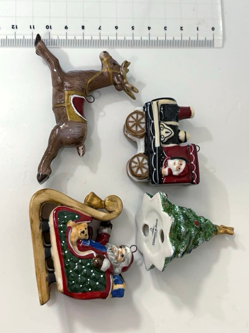 ビレロイボッホ クリスマス オーナメント 4つセット ヴィンテージ