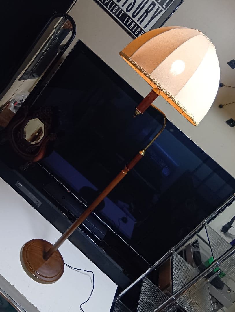 希少　ナショナル　ビンテージ　クラシック　デザイン　ウッド　フロアスタンド