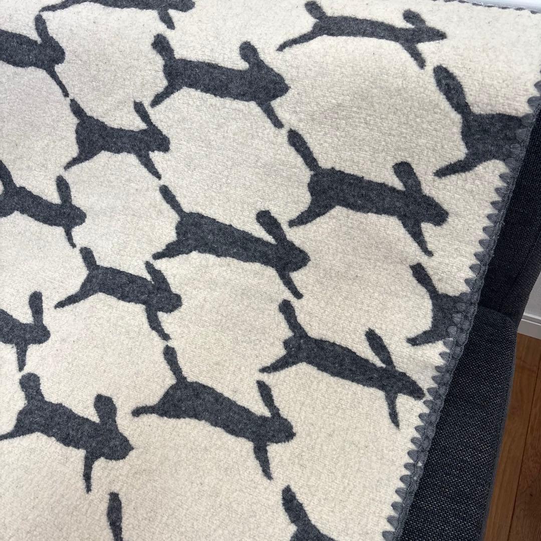 【レア】ミナペルホネン ブランケット run run run うさぎ 毛布 L