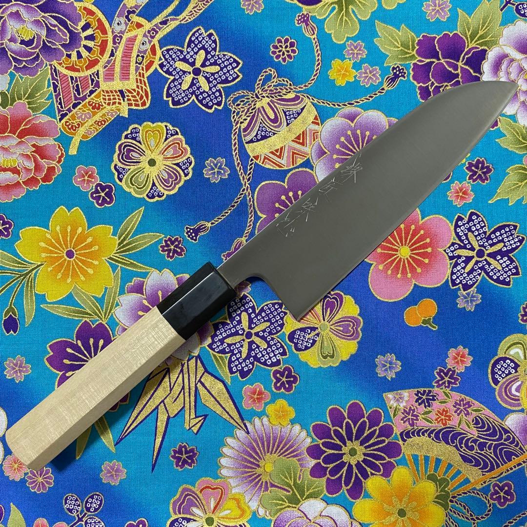 堺匠味正 プロ仕様 青スーパー 三徳 165mm 水牛八角柄