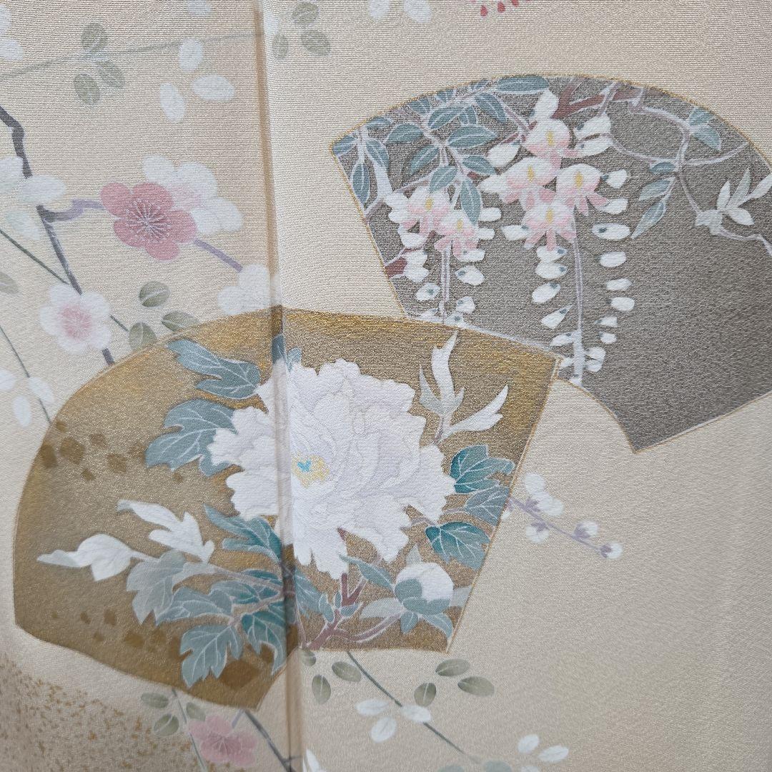 トールサイズ作家物付け下げ訪問着4点フルセット、着物、袋帯、帯締め、帯揚げ