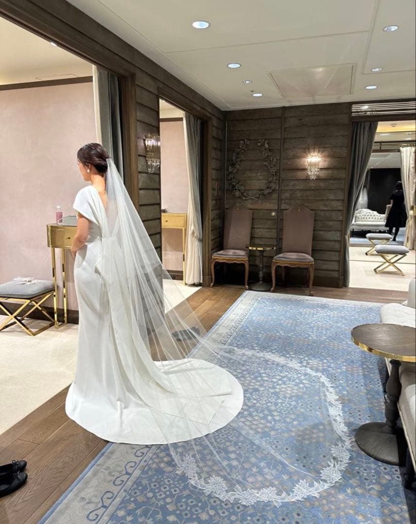 正規品　トリートドレッシング 花柄刺繍 ロングベール 80×250