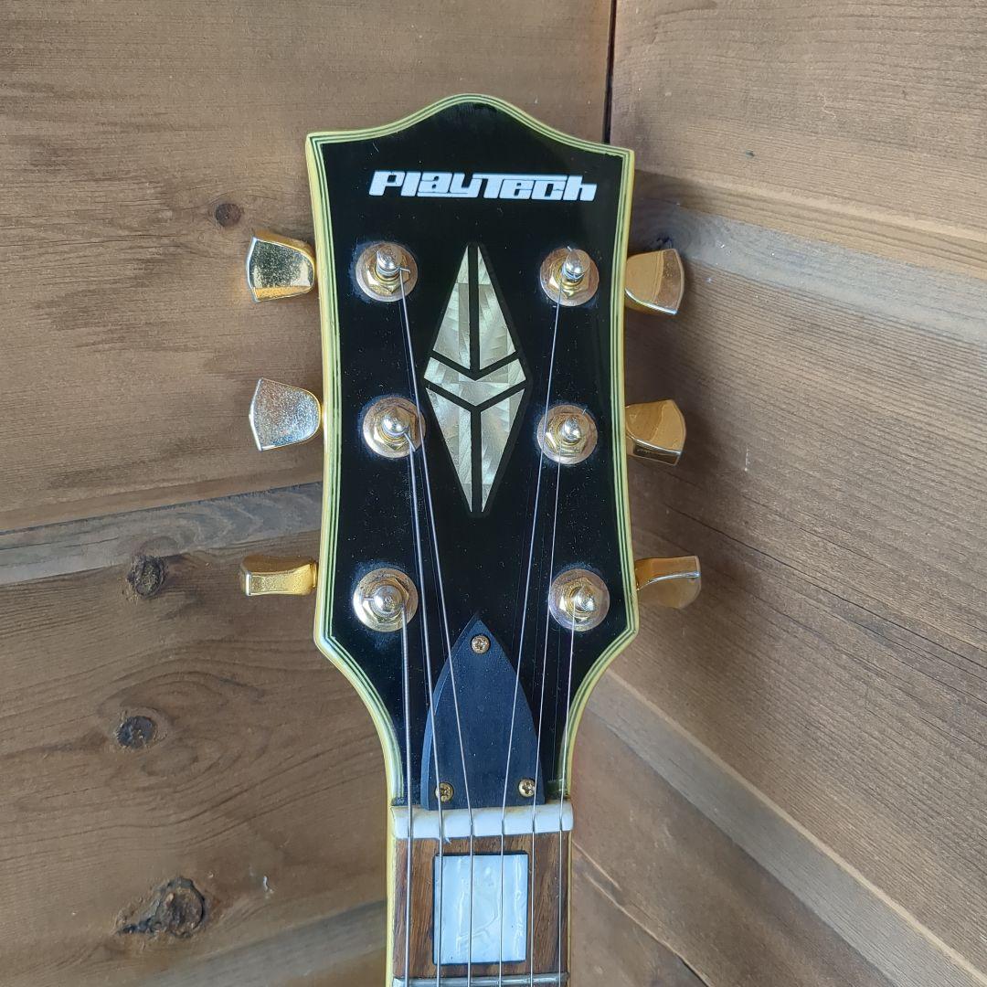 Playtech エレキギター クリーム色 修復あり本体のみ