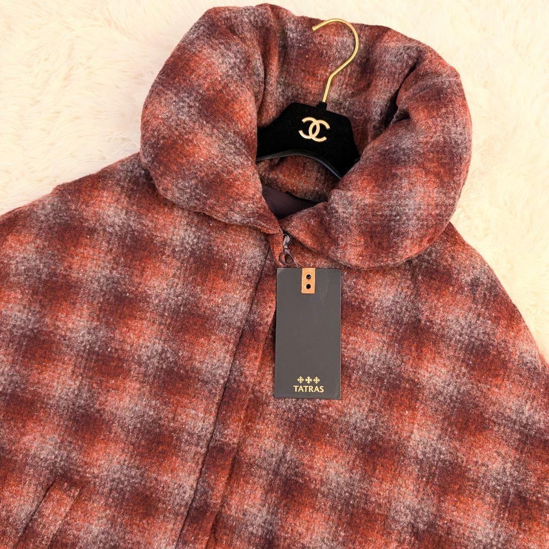 【希少】タトラス TATRAS ダウンポンチョ ケープコート チェック柄