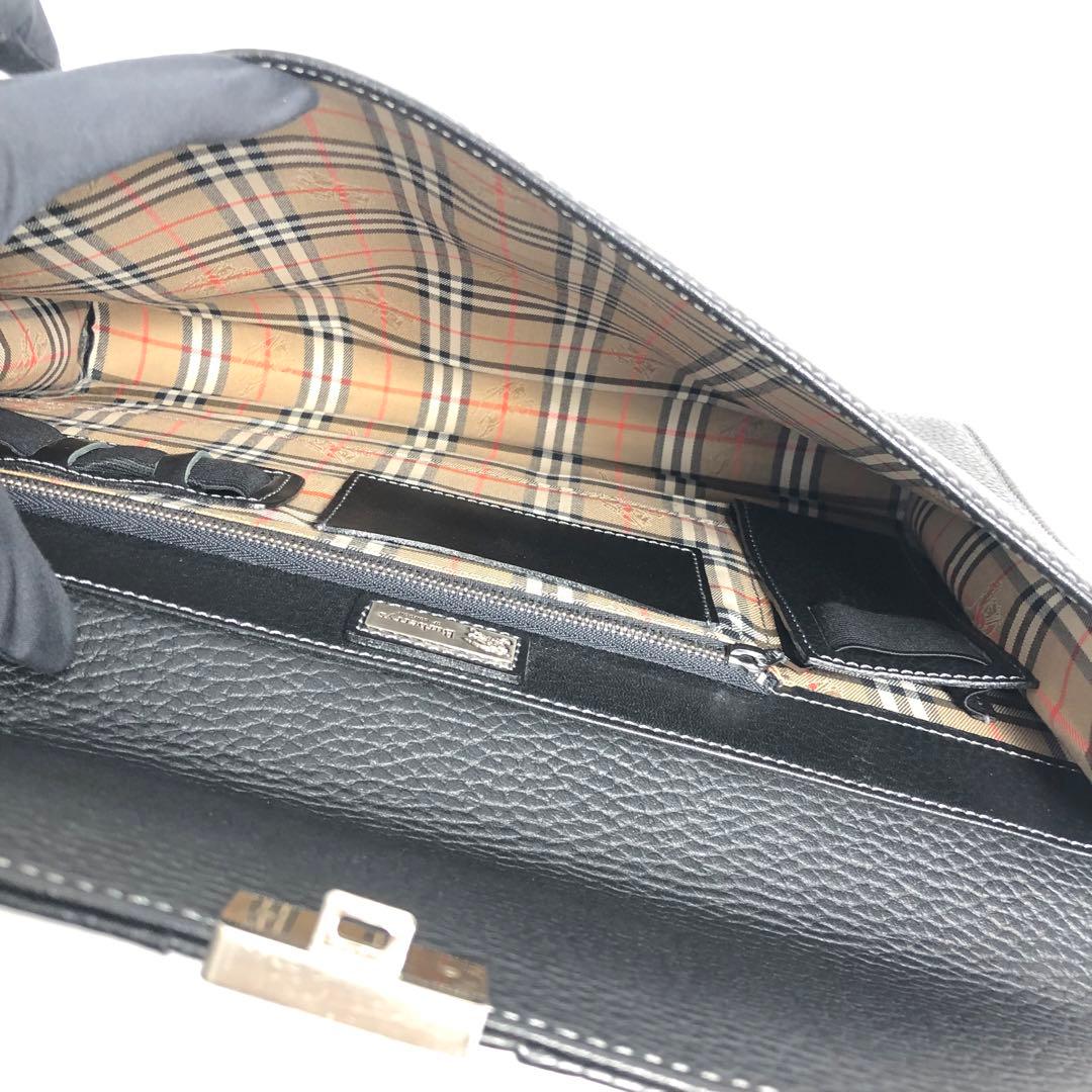 Burberrys バーバリー セカンドバッグ クラッチバッグ レザー ブラック