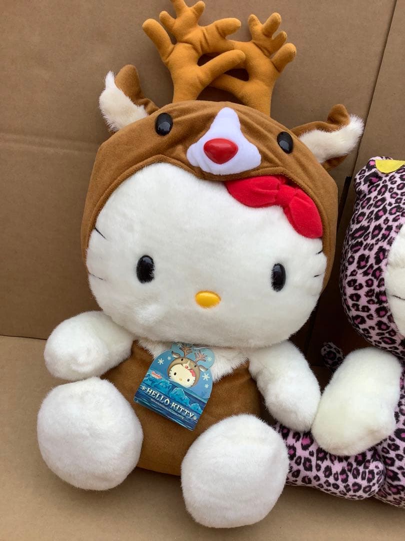 ハローキティ　 ぬいぐるみ トナカイ着ぐるみ　ヒョウ柄　セット