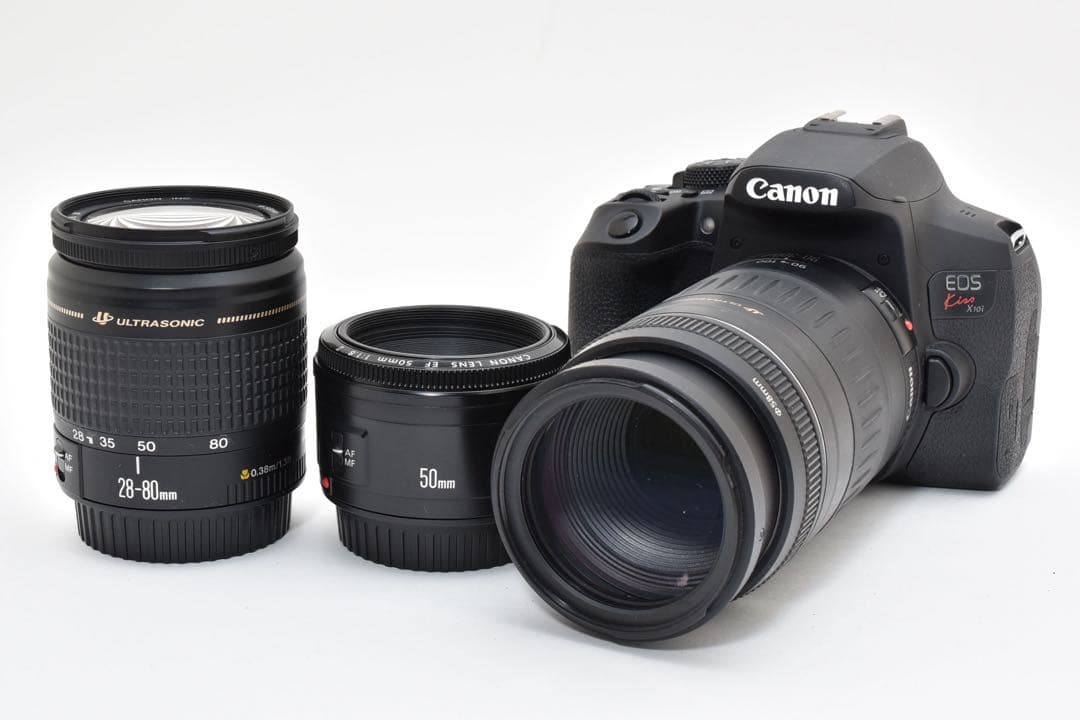 保証付き/canon kiss x10i 標準&望遠&単焦点トリプルレンズセット