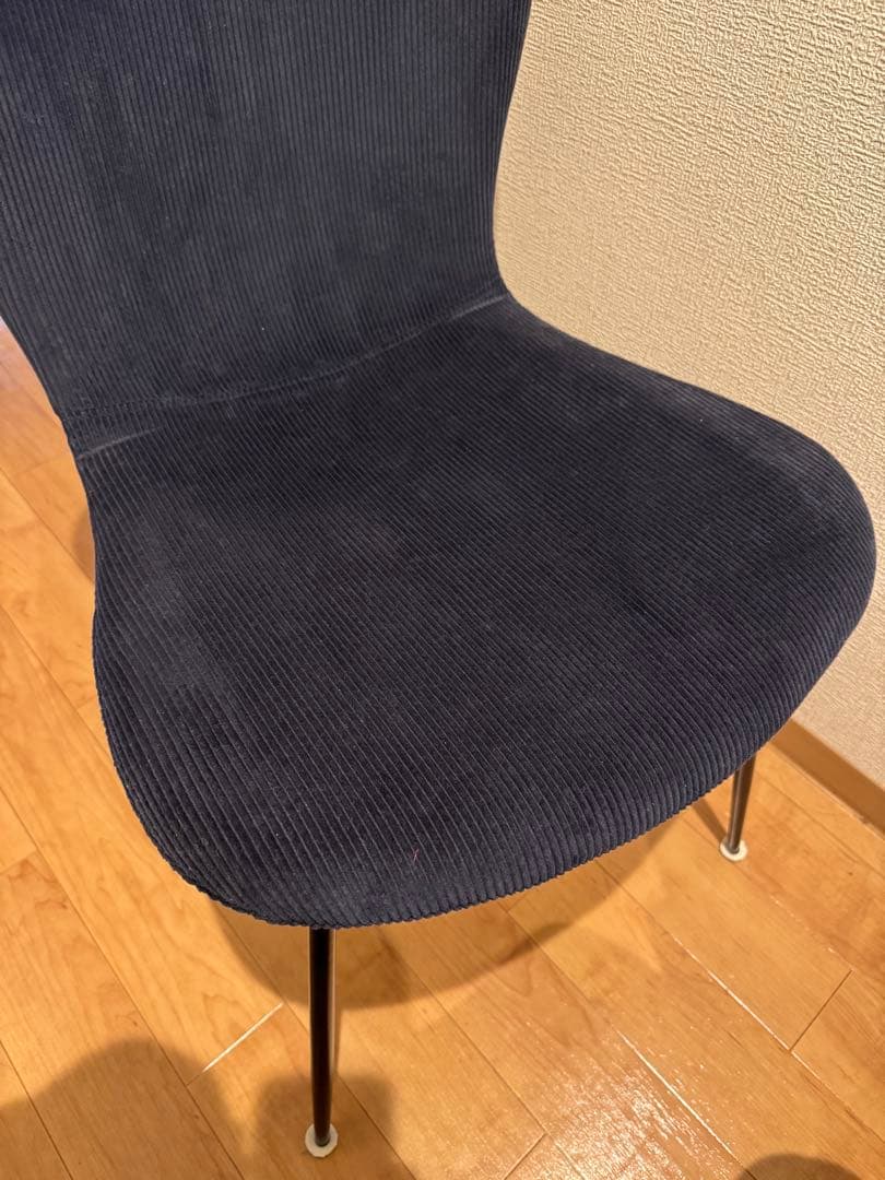 2/20で処分✨️ a.depecheコーデュロイダイニングチェア ネイビー