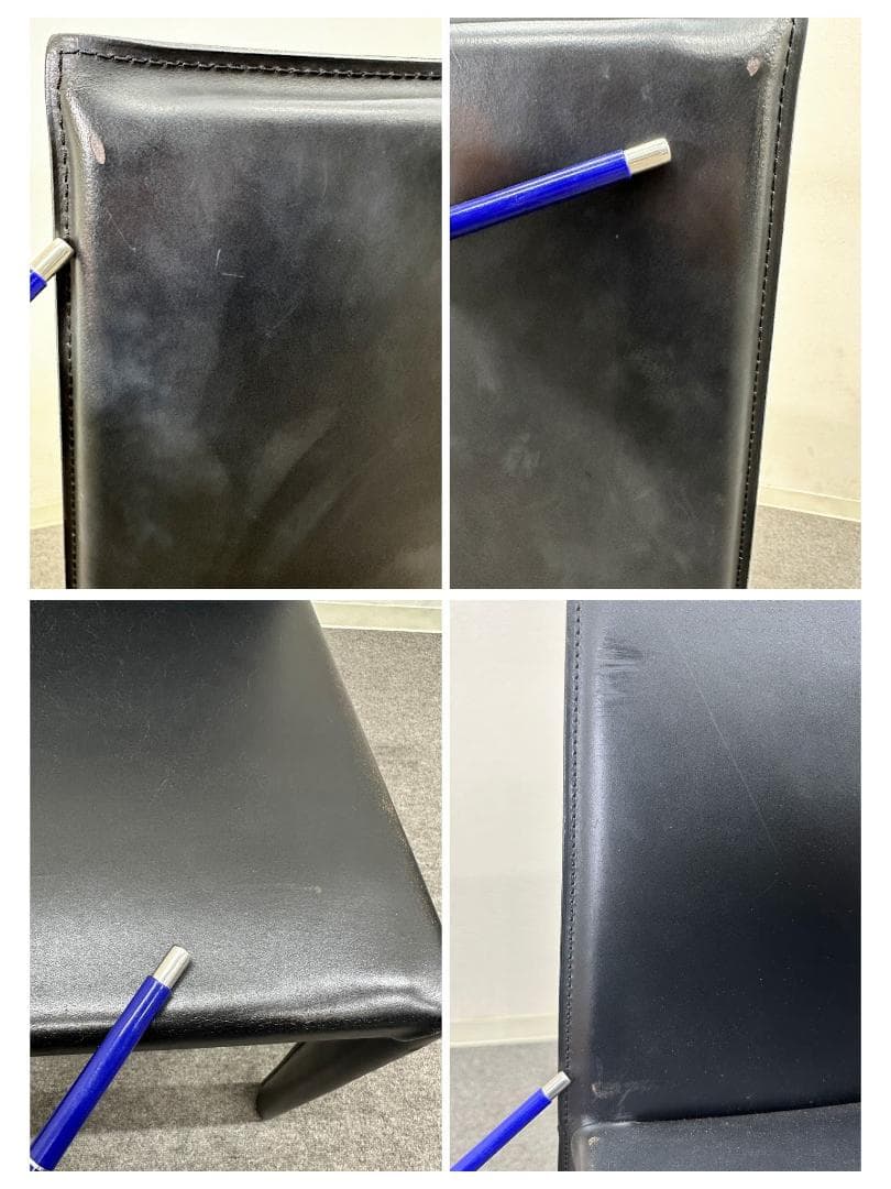 ■arrben/アルベン■レザー　ダイニングチェア　本革　イタリア　モダン　黒