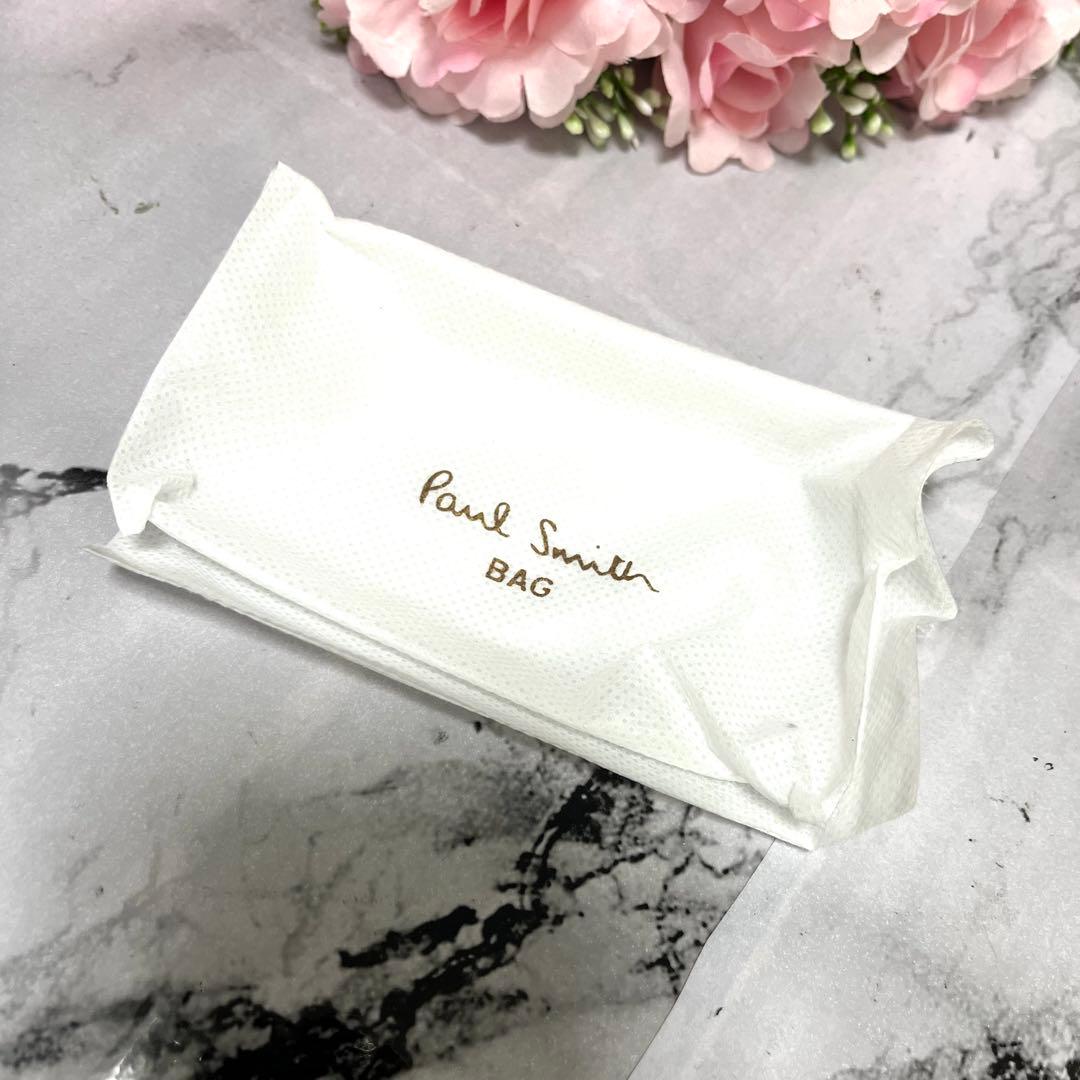 【ほぼ未使用】ポールスミス キーケース ネイビー マーケトリーストライプラビット