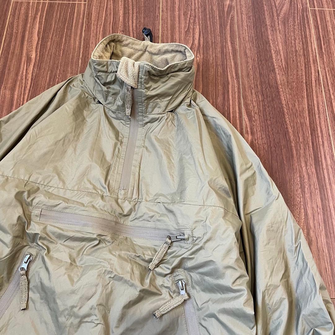 実物イギリス軍スモックパーカー古着ナイロンジャケットMLメンズ茶プルオーバー中古
