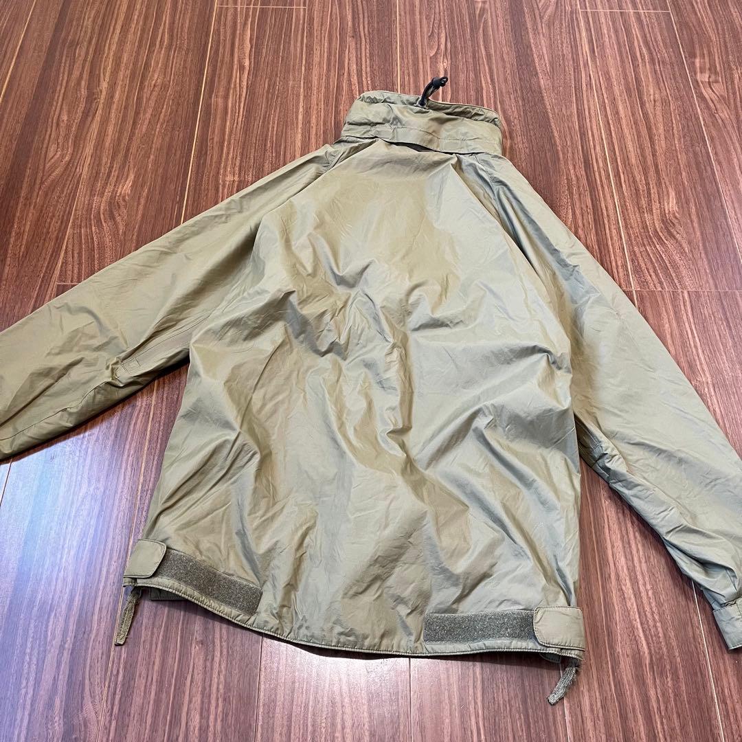 実物イギリス軍スモックパーカー古着ナイロンジャケットMLメンズ茶プルオーバー中古