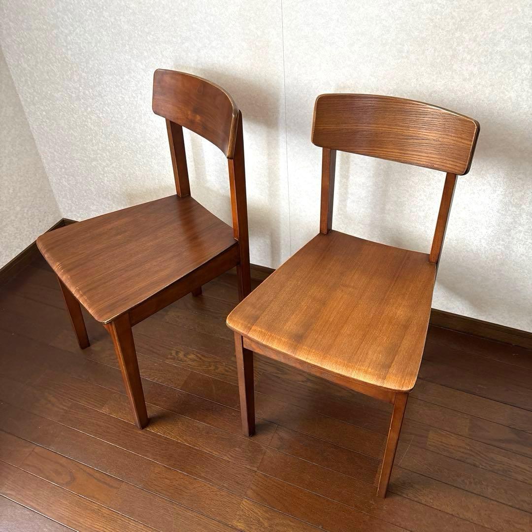 【良品】NOCE ダイニングチェア ベントウッド アンティーク調 2脚セット ①
