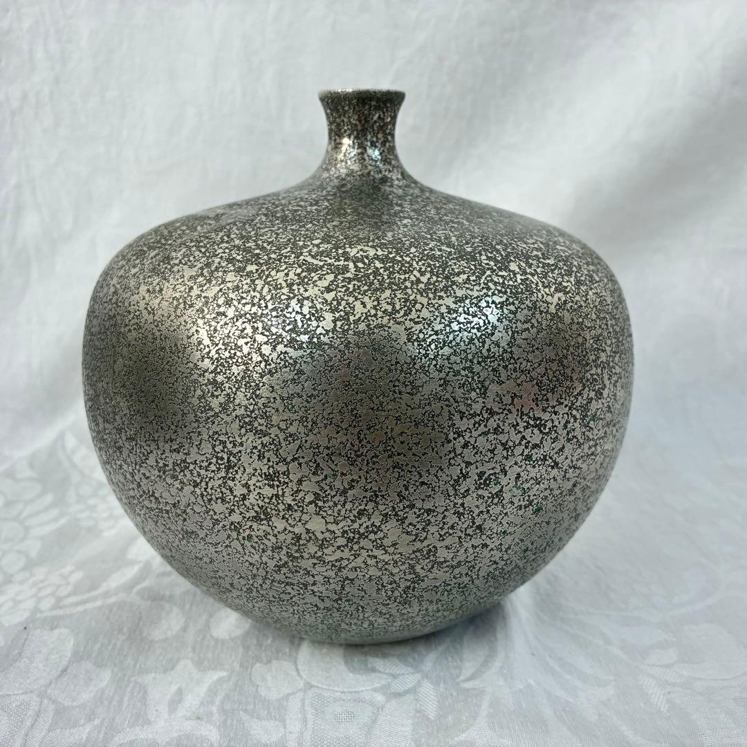 松和堂造 松崎福三郎原型 青銅花瓶 飾り壺 置物 骨董品