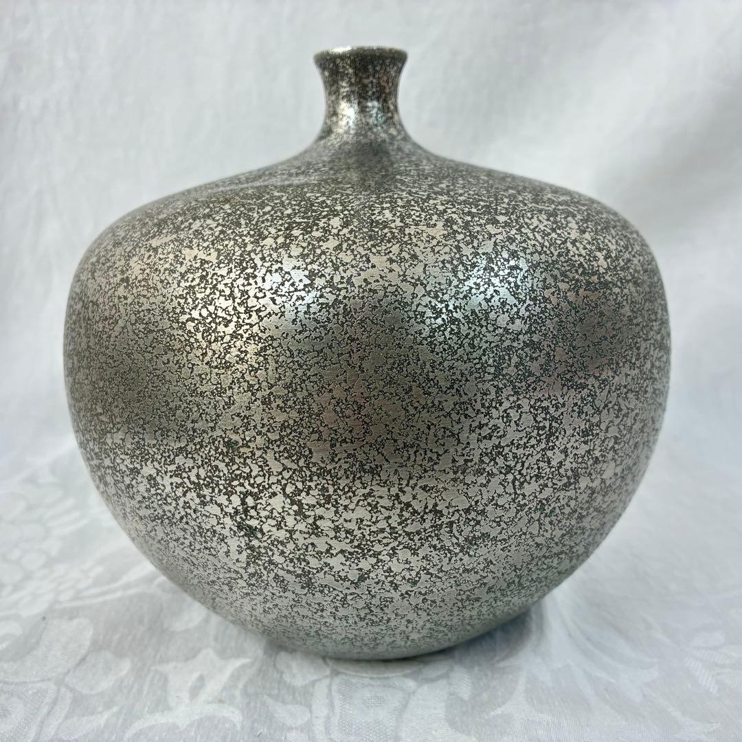 松和堂造 松崎福三郎原型 青銅花瓶 飾り壺 置物 骨董品