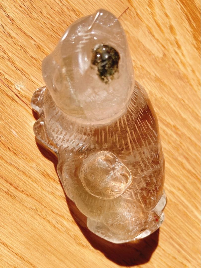 親子 猫 天然石 ガーデンクォーツ 置物