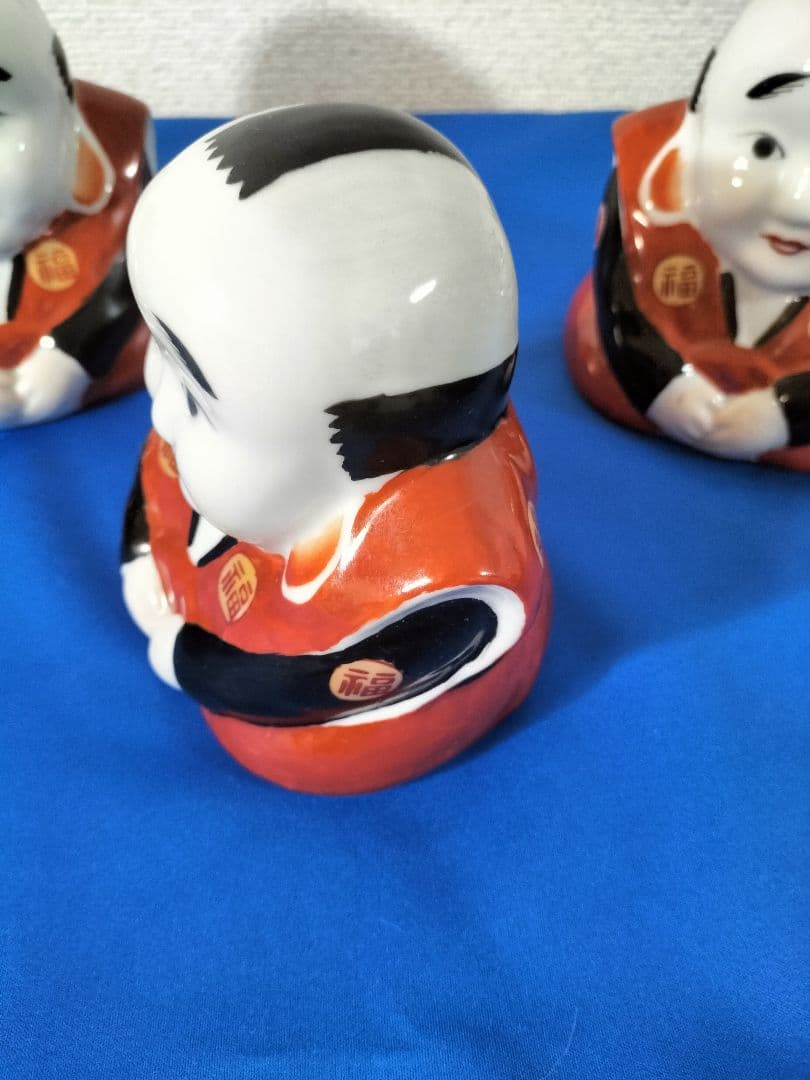 福助人形　置物　縁起物昭和レトロ3体　最終値下げ