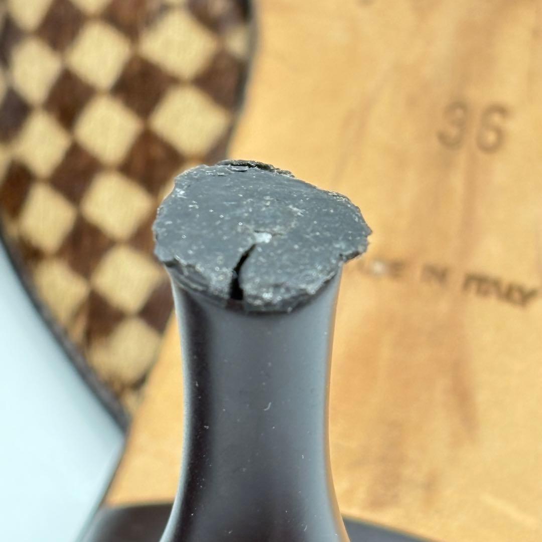 ルイヴィトン ダミエ ハラコ ミュール サンダル ファー 0725-S6538h