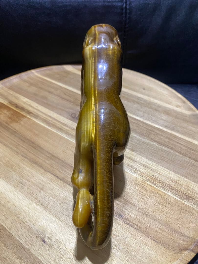 タイガーアイ石 虎の置物 約23cm