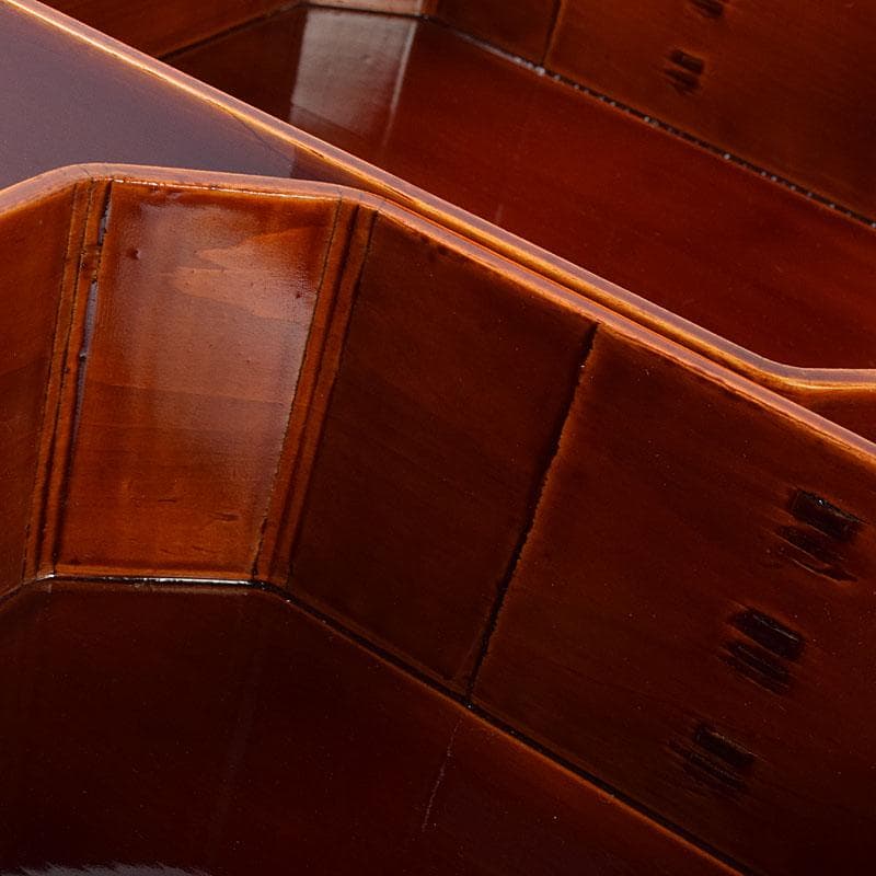 塗師　木村表恵作　木製漆器　大徳寺重　四方五段重箱　共箱　V　R8911H