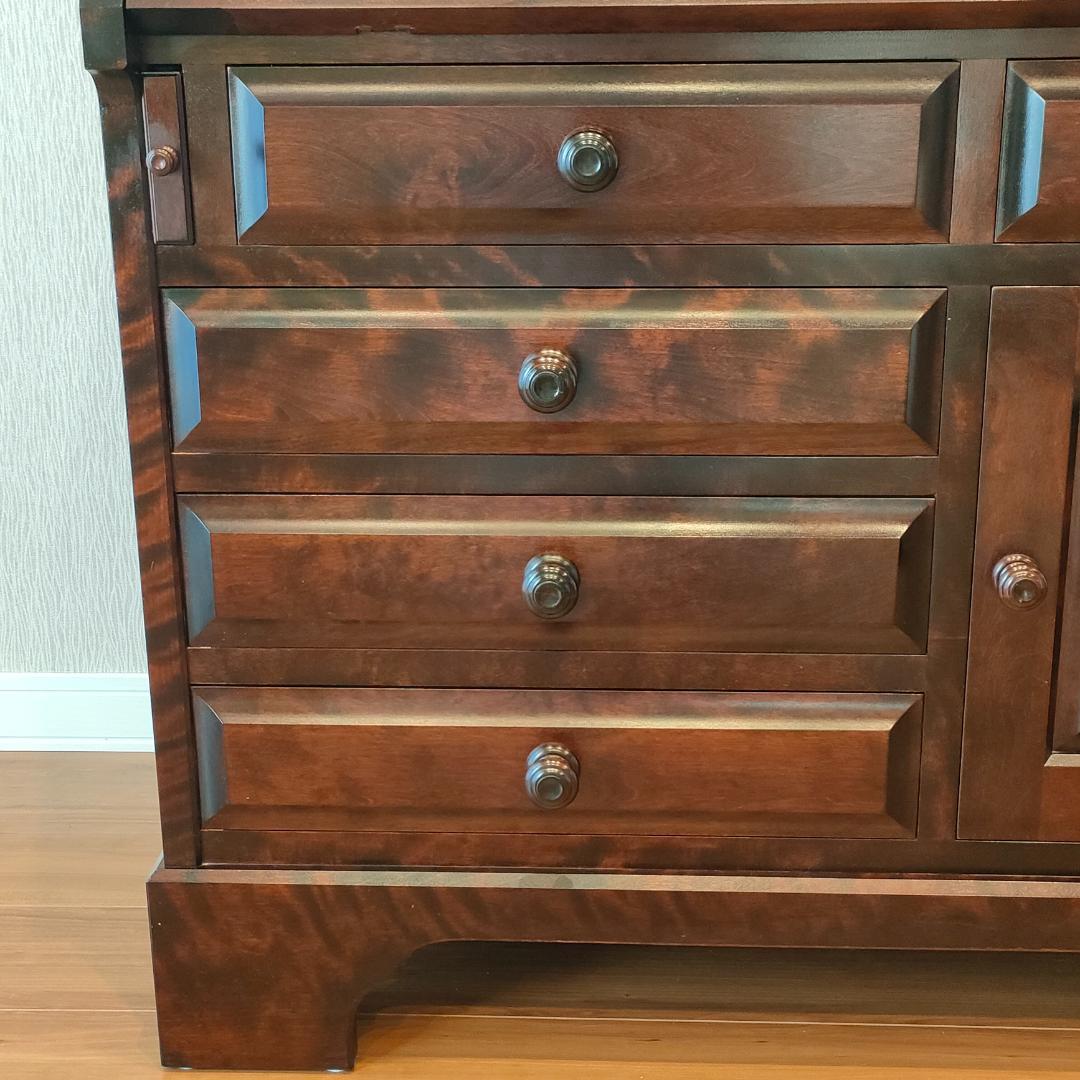 北海道民芸　ライディングビュロー　デスク　樺材　コンセント付き