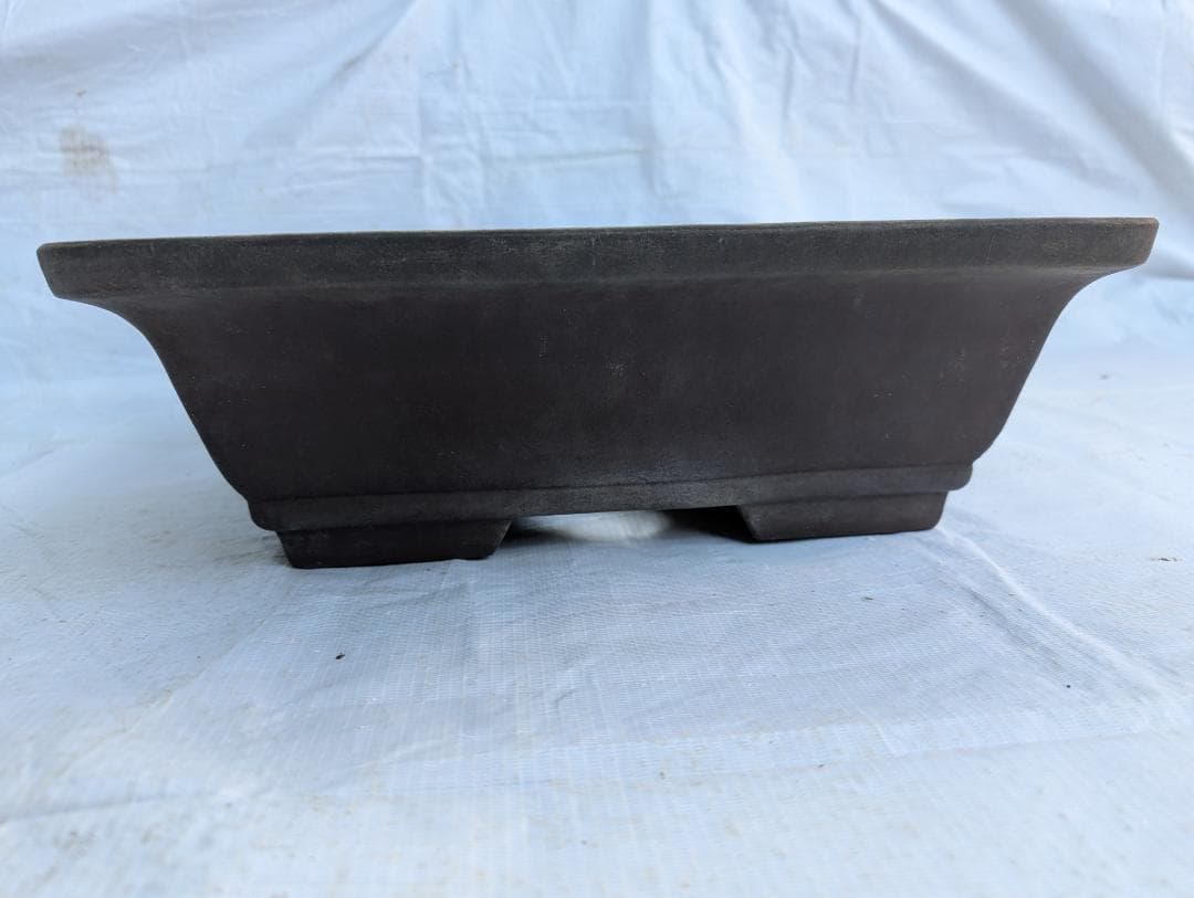 【大型盆栽鉢】一友印 長方形 55.5×40×13cm 無釉 植木鉢 盆栽鉢