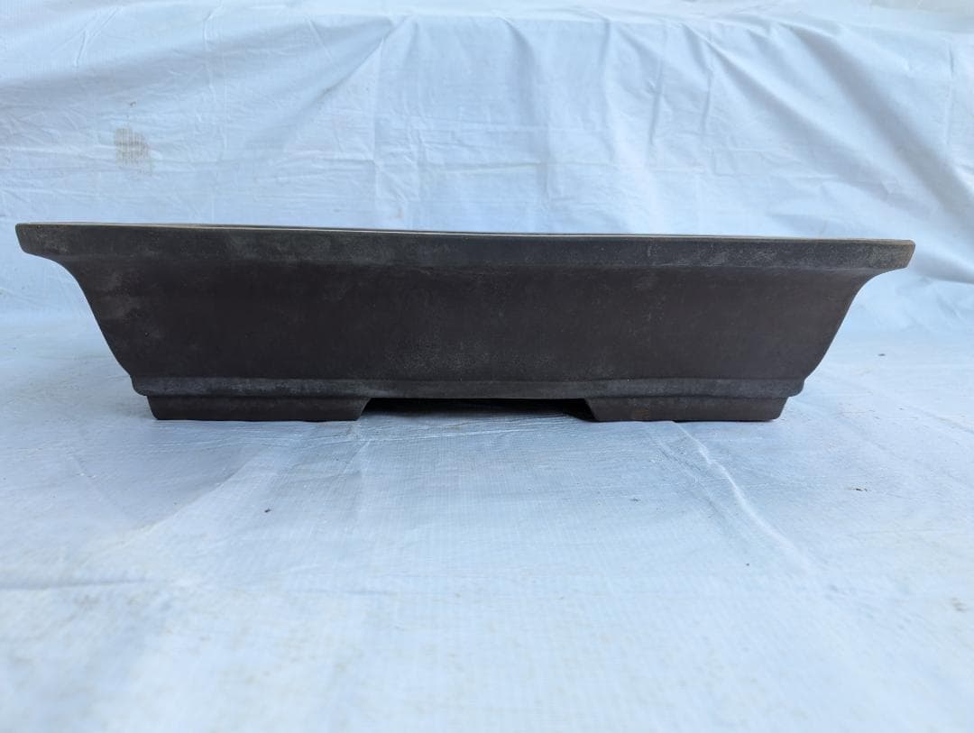 【大型盆栽鉢】一友印 長方形 55.5×40×13cm 無釉 植木鉢 盆栽鉢