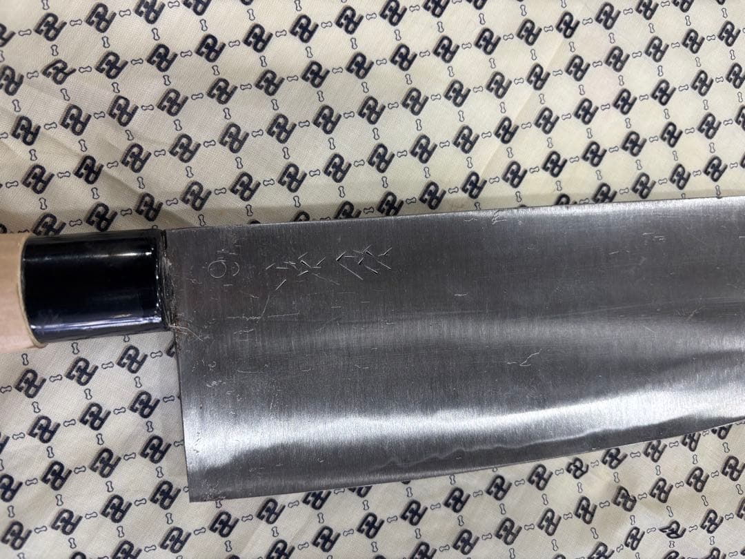 T80 菜切り包丁 木製ハンドル 刻印あり