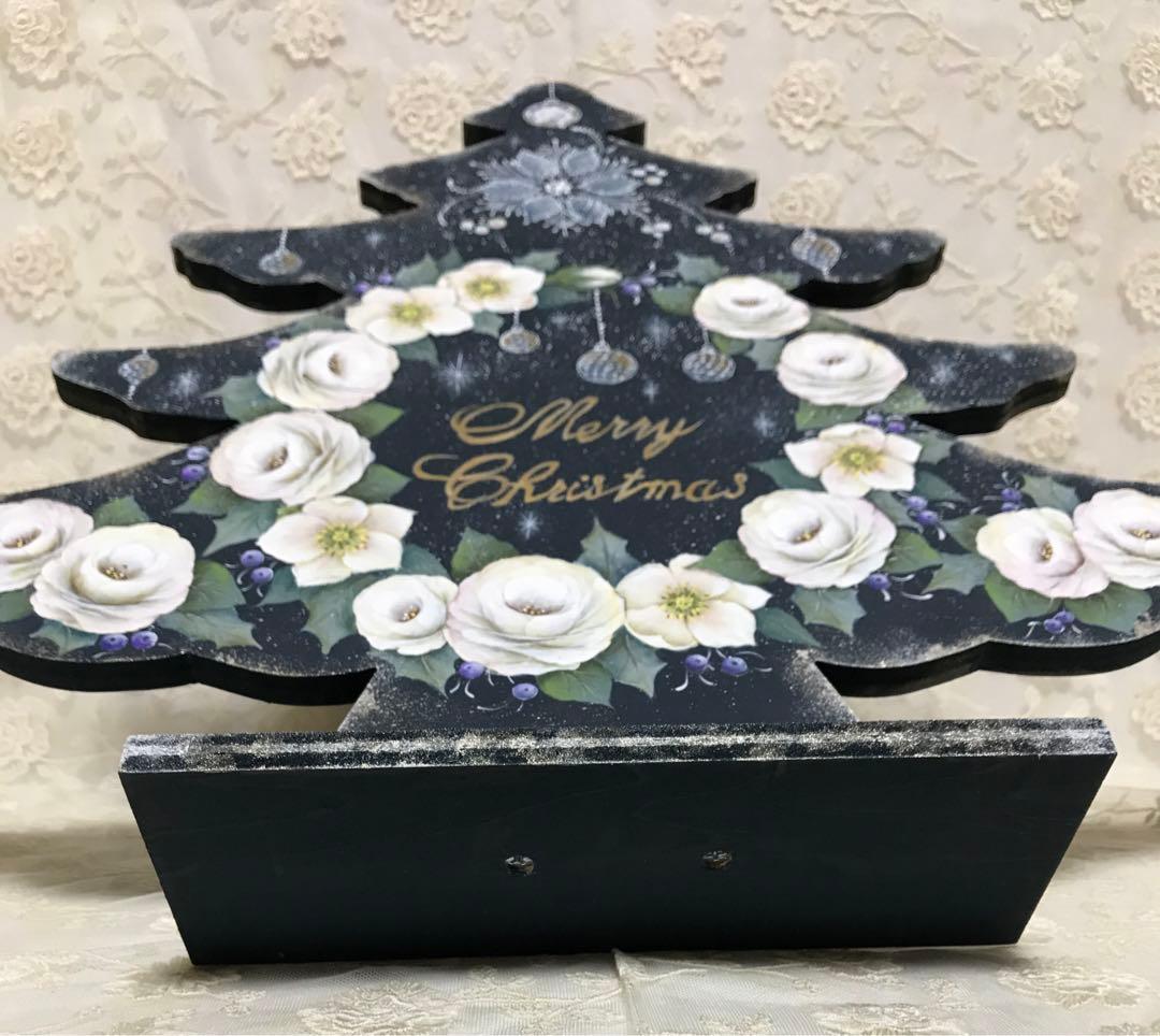 最終お値下げ‼️メリークリスマス木製ツリーペイント作品