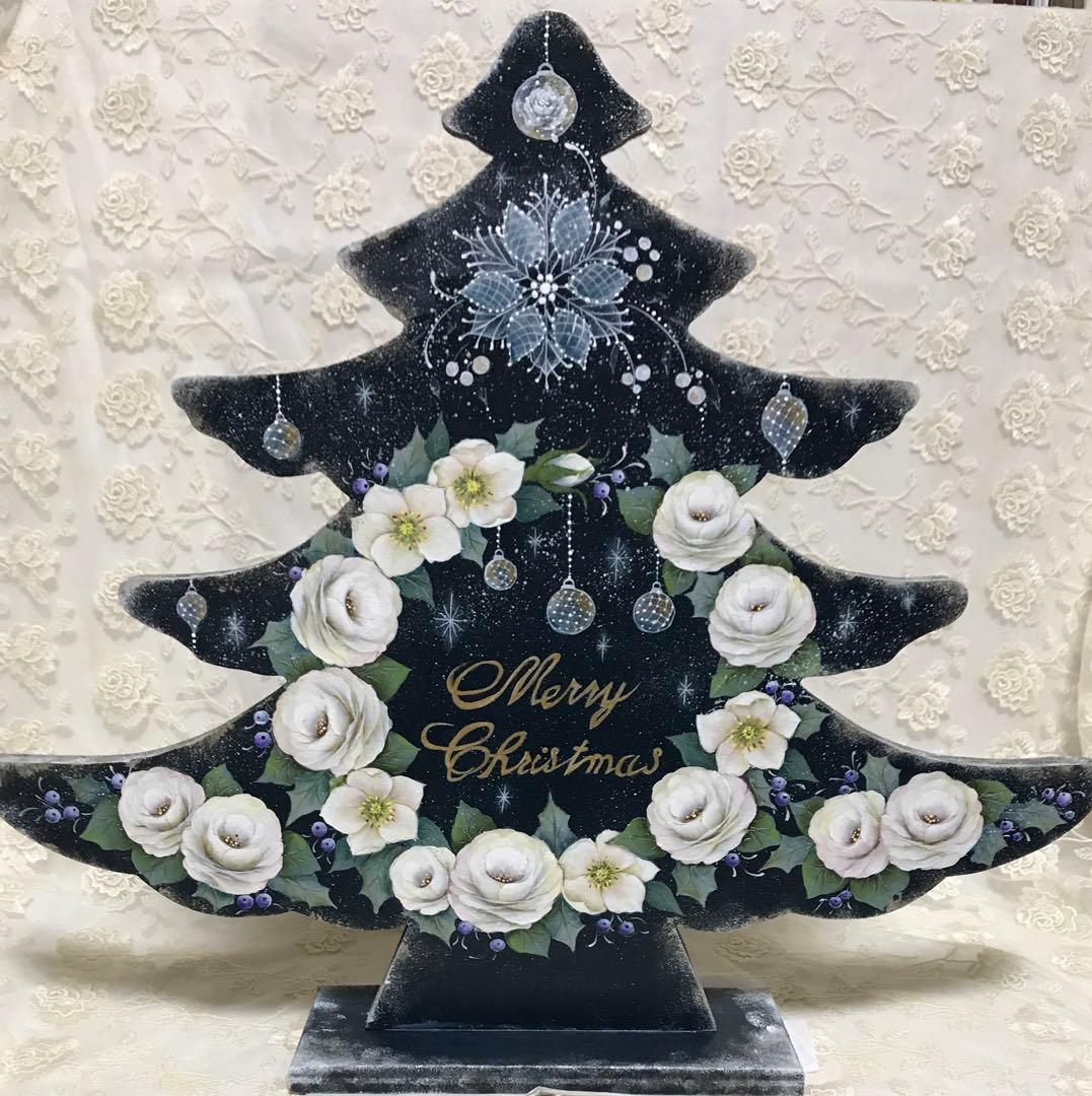 最終お値下げ‼️メリークリスマス木製ツリーペイント作品