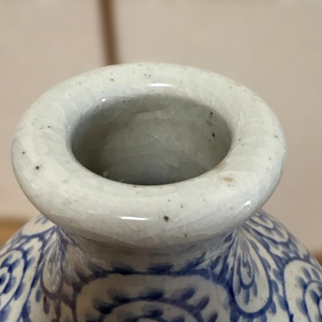 壺　花卉　タコ柄