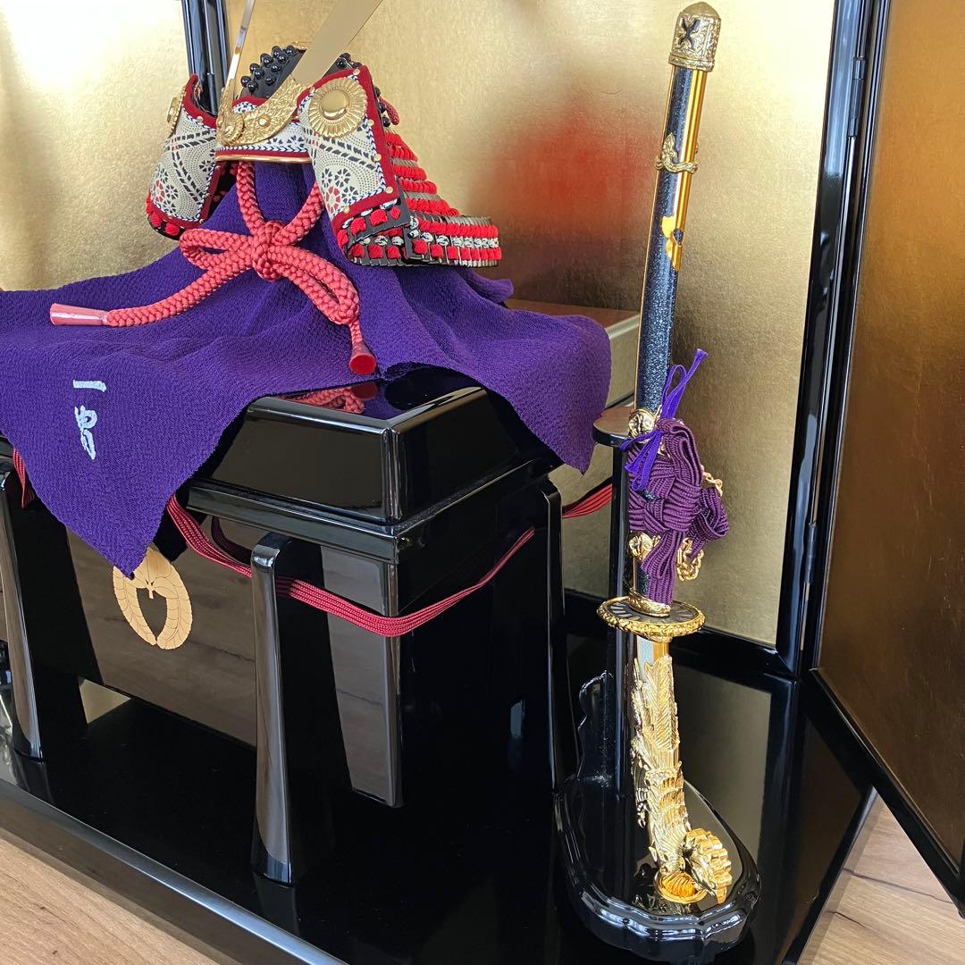 美品　加藤一￼曹作　￼五月人形 兜と刀と弓矢付　工芸品　￼こどもの日