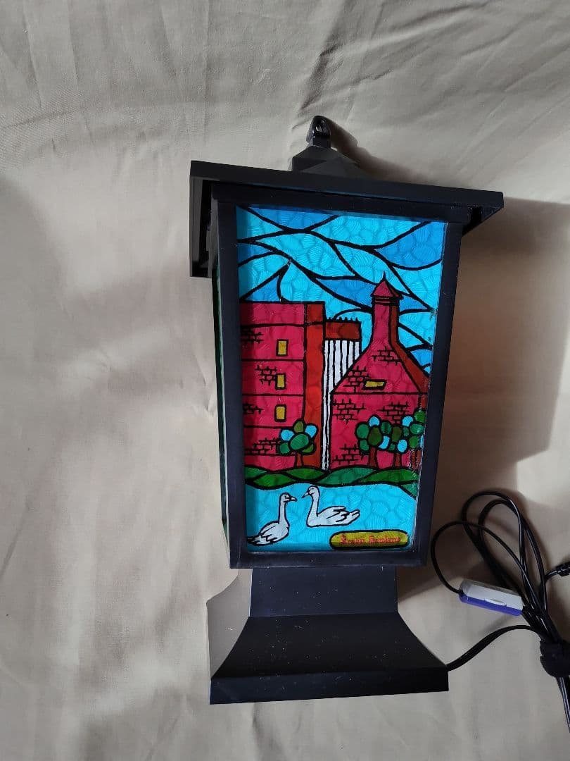 ニッカランタン　ウィスキー ステンドグラス 電気スタンド 昭和レトロ